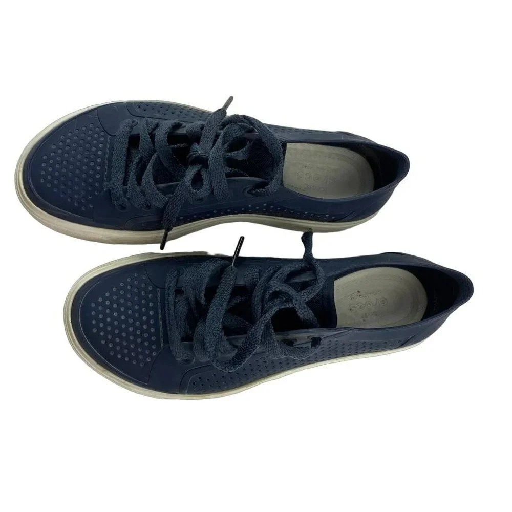 CROCS Citilane Roka Blue & White Sneakers Women's Size‎ W6 Shoes Lace-Up